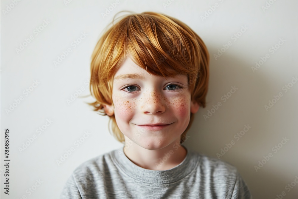 Portrait of a red-haired boy with freckles. Portrait of a red-haired boy with freckles.
