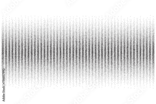 Dotted vector pattern. Halftone digital border. Circle and point grid. Audio music frequency graphic wave. Pixel equalizer modern background.