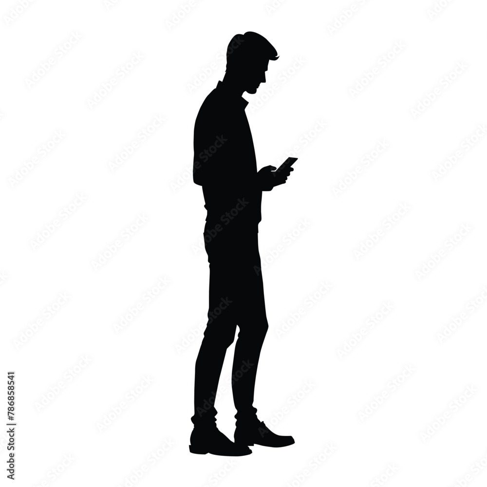 silhouette of a Man texting on smartphone mobile silhouette of a Man texting on smartphone mobile