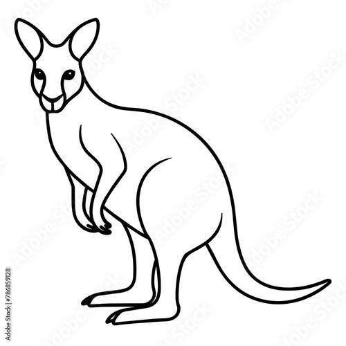kangaroo mascot crocodile silhouette kangaroo face vector icon svg characters Holiday t shirt black kangaroo face drawn trendy logo Vector illustration kangaroo line art on a white background