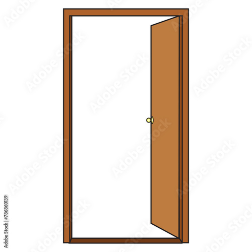 open the door vector illustration