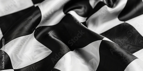 close up waving chequered flag background
