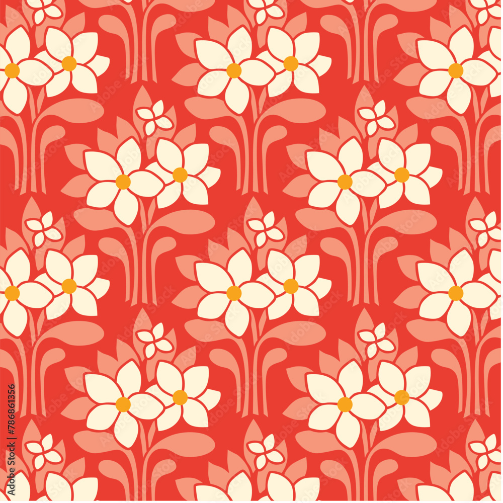 Elegant Flower Design In Fabric, Wallpaper And Textures