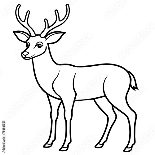 deer mascot deer silhouette deer face vector icon svg characters Holiday t shirt black deer drawn trendy logo Vector illustration deer line art on a white background
