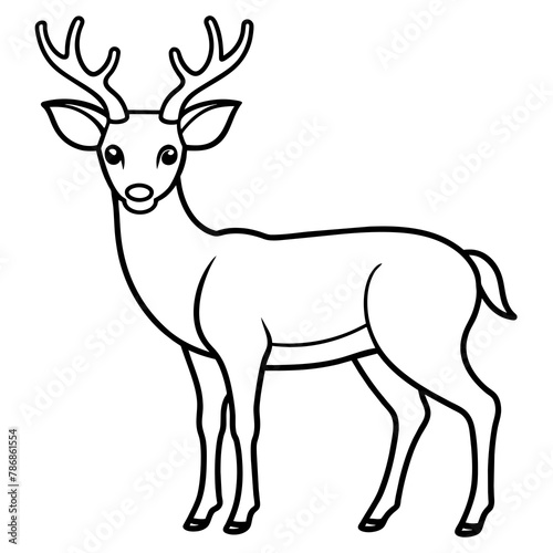 deer mascot,deer silhouette,deer face vector,icon,svg,characters,Holiday t shirt,black deer drawn trendy logo Vector illustration,deer line art on a white background © SK kobita