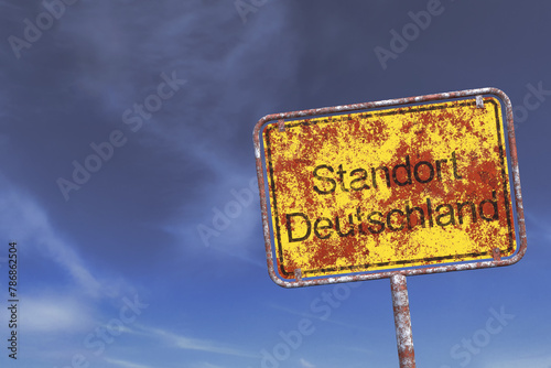 Ortsschild - Ortstafel - Standort Deutschland - Himmel - Wolken