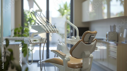 A dental office designed with comfort in mind, featuring a patient chair facing a window with a view