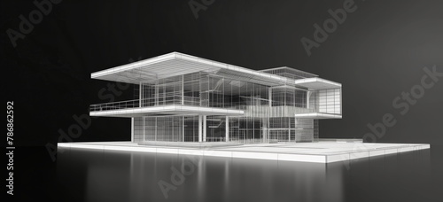 Building and facility design. Modern office, house, research labotory see through model. Architecutre model. 
 photo