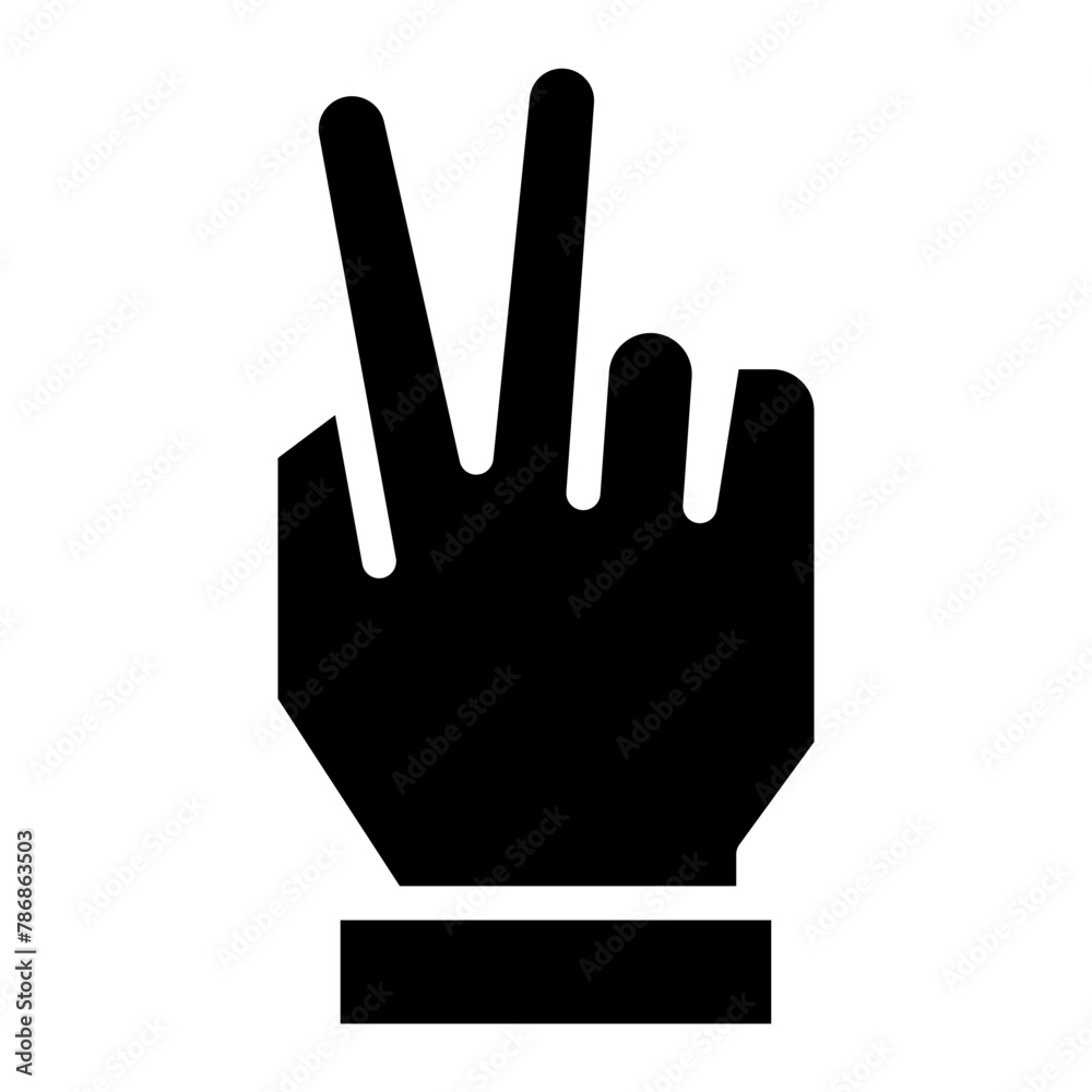 Hand gesture V sign for victory or peace vector icon for apps and websites Hand gesture V sign for victory or peace vector icon for apps and websites