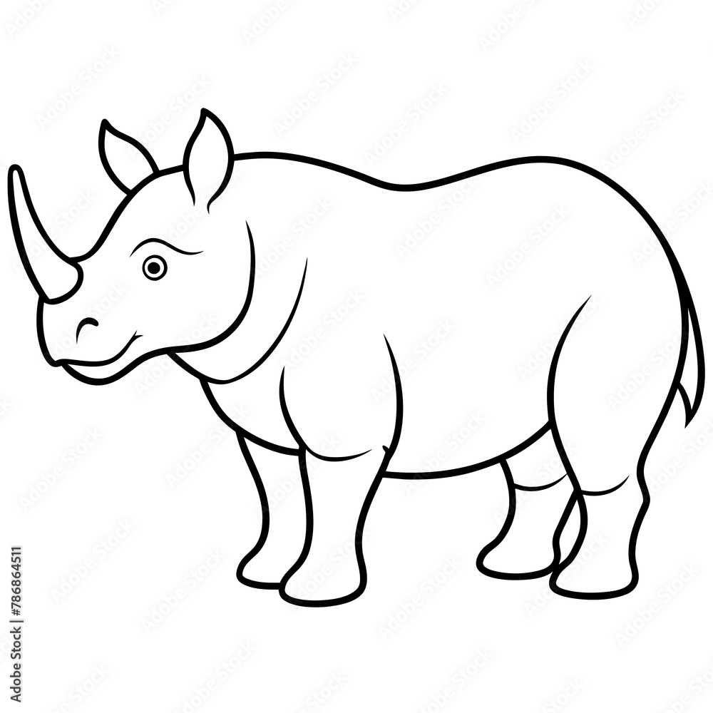 Rhinoceros isolated mascot,Rhinoceros silhouette,rhino vector,icon,svg,characters,Holiday t shirt,black Rhinoceros drawn trendy logo Vector illustration,rhino line art on a white background
