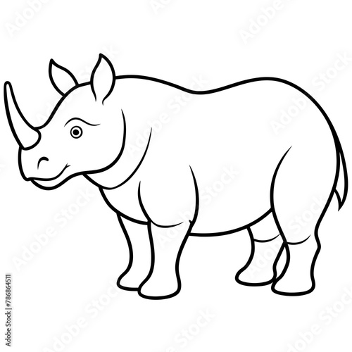 Rhinoceros isolated mascot Rhinoceros silhouette rhino vector icon svg characters Holiday t shirt black Rhinoceros drawn trendy logo Vector illustration rhino line art on a white background