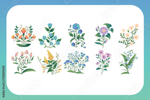 Flower Illustration Set (ID: 786864568)