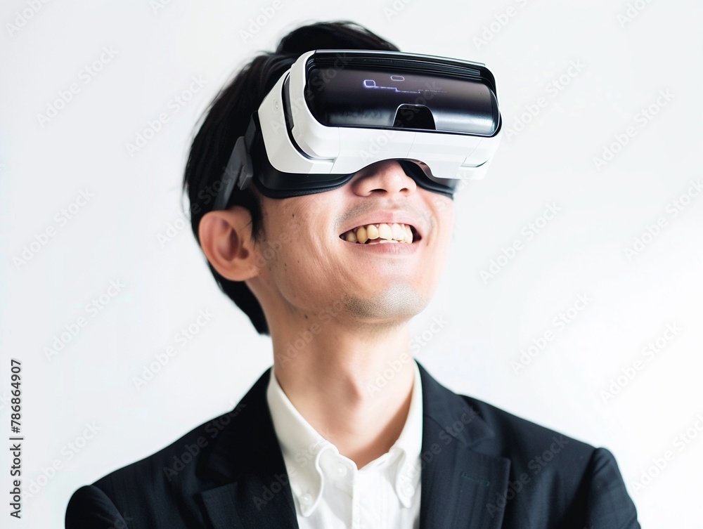 Asian AI tech pioneer futuristic smile Asian AI tech pioneer futuristic smile