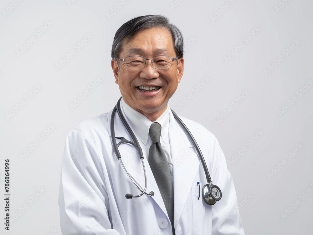 Asian healthcare executive caring smile Asian healthcare executive caring smile
