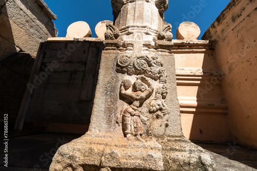 Intricate Stone Carvings at the Historic Shravanabelagola Temple Complex, India photo