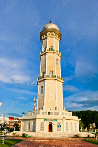 view of the minaret of the Baiturrahman mosque, Aceh