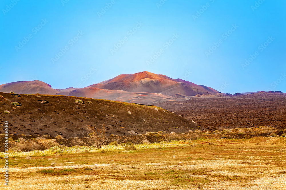 Volcanic landscape, Timanfaya National Park, Island Lanzarote, Canary Islands, Spain, Europe.
