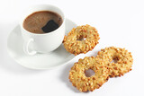 Coffee and cookies rings with nuts