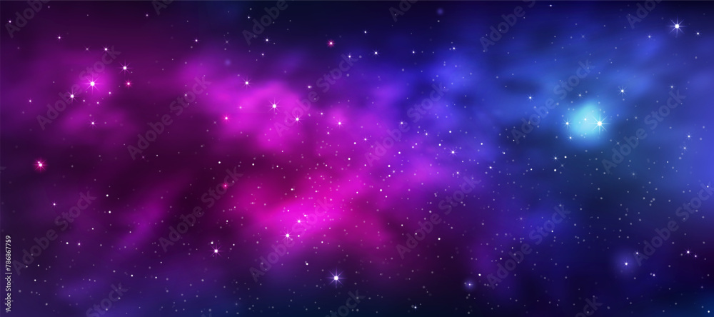 Space background,Sky Galaxy,Cloud with Nebula,Stars at Dark Night Background,Universe filled with Starry in Purple,Blue Sky,Nature Star field with Milky Way,Horizon banner colorful cosmos, stardust