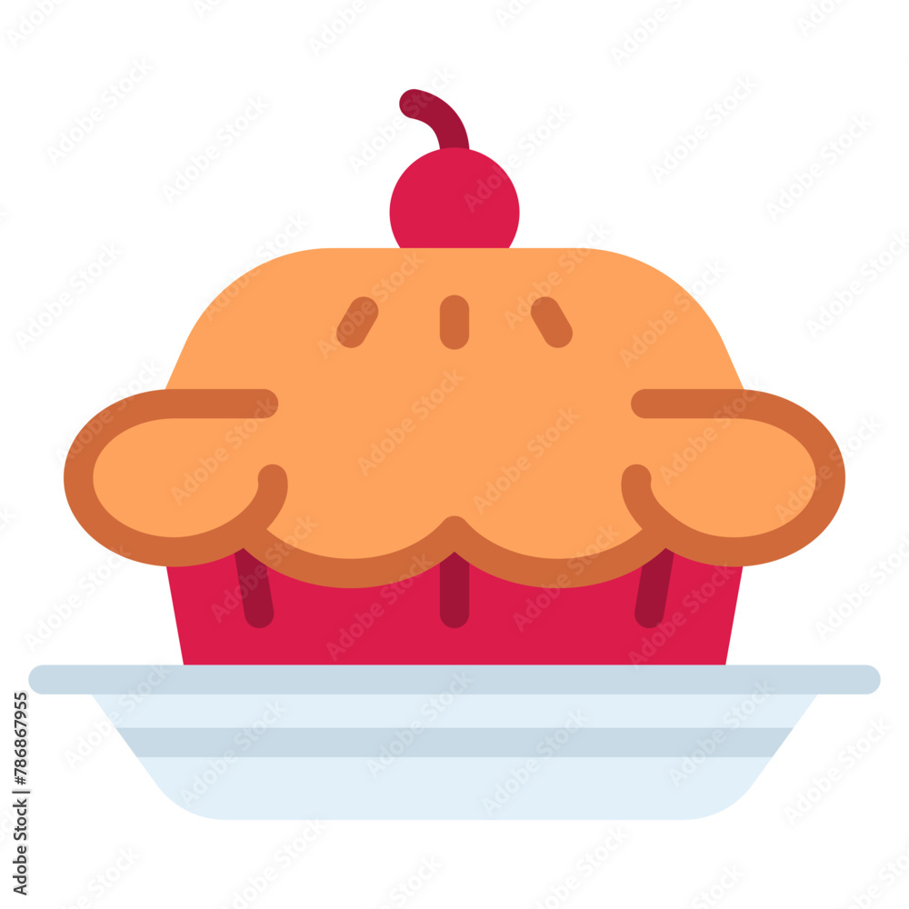 apple pie vector icon. bakery icon flat style. perfect use for logo, presentation, website, and more. simple modern icon design color style
