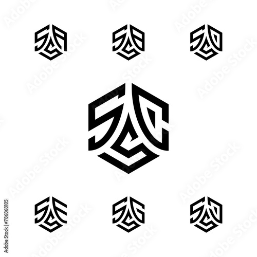 SCS Hexagon Lettermark Logo Set.. photo