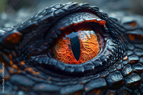 Intense Dragon Eye Close-up: A Window to Reptilian Soul