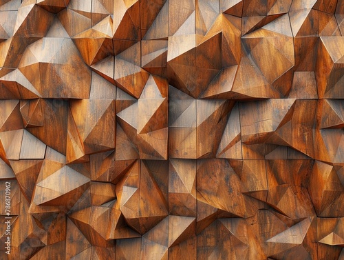 Low poly wooden backdrop 3D