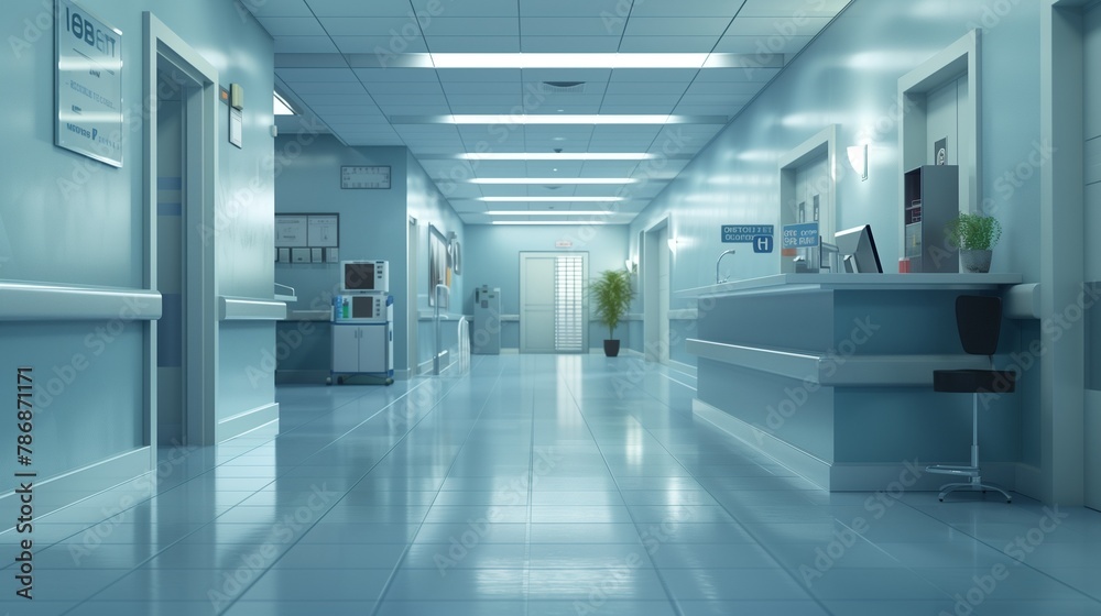 A high-definition image of a modern emergency room A high-definition image of a modern emergency room