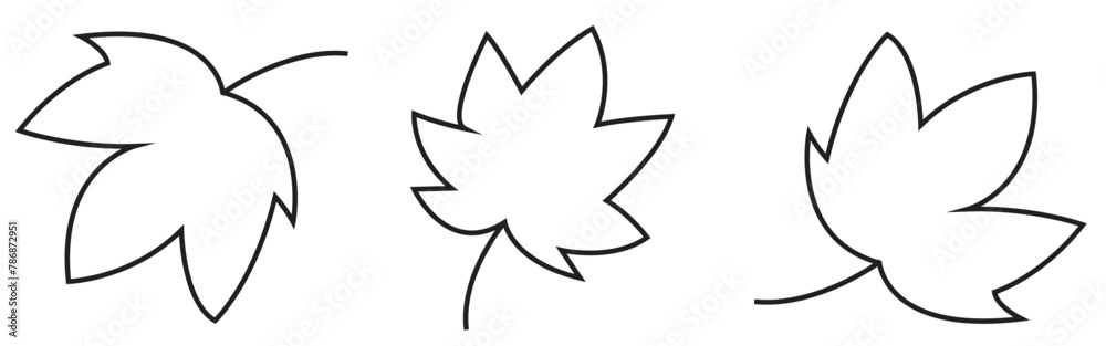 Leaf simple line icons set. Leaf icon vector Leaf simple line icons set. Leaf icon vector