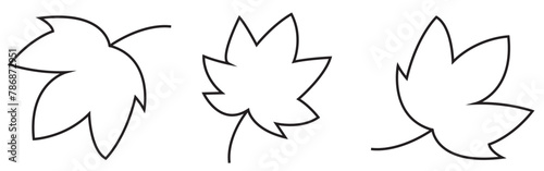 Leaf simple line icons set. Leaf icon vector