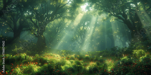 Sun rays in the forest © MadamRock