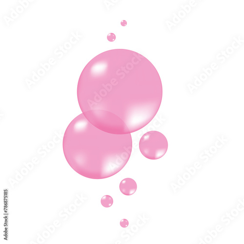 Realistic Pink inflated bubble gum. Vector illustration.