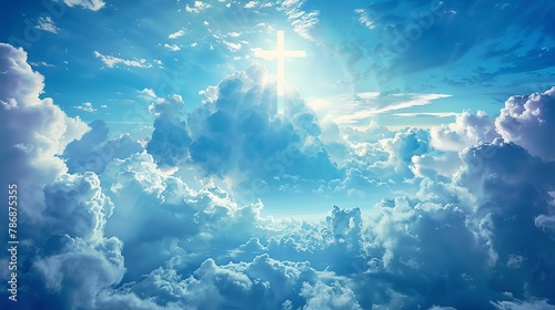 Cross and clouds symbolizing faith