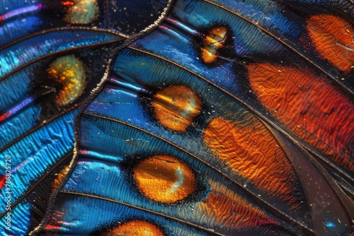 Butterfly Wing Texture Background, Insect Wings Macro Pattern, Butterfly Wing Closeup, Copy Space