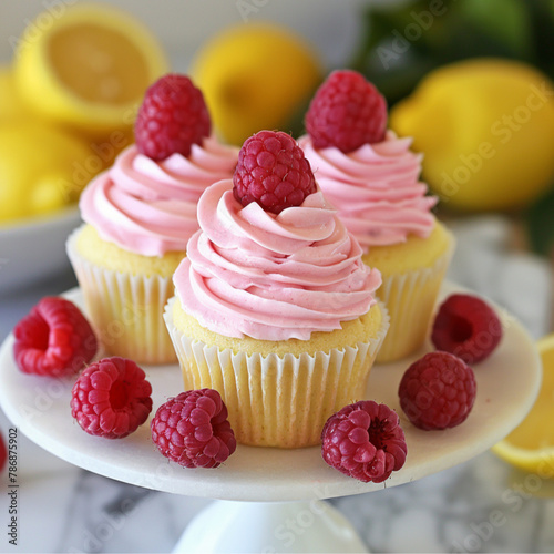Lemon Cupcakes with Raspberry Butter