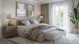 Peaceful bedroom oasis with a focus on soft textures and neutral colors for ultimate relaxation