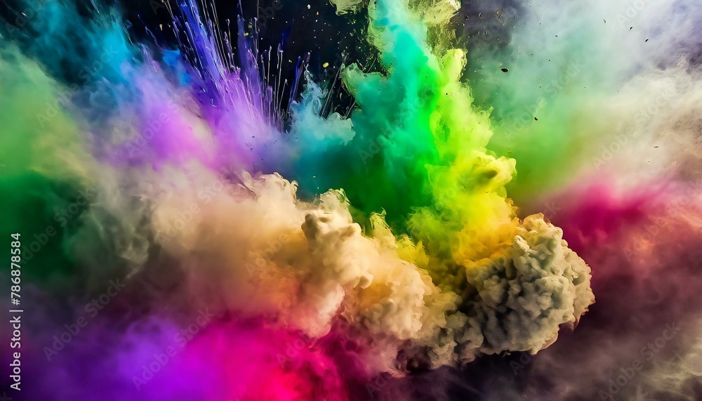 ai generative of hyper realistic of nebula made from rainbow smoke