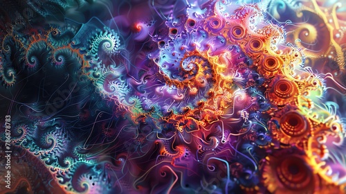 Algorithmic Art infused with Cryptic Coding, complex patterns photo