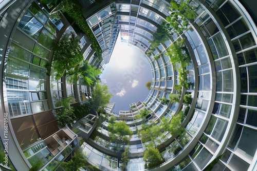 Eco-Architecture: Green Balconies Adorn Modern Circular High-Rise