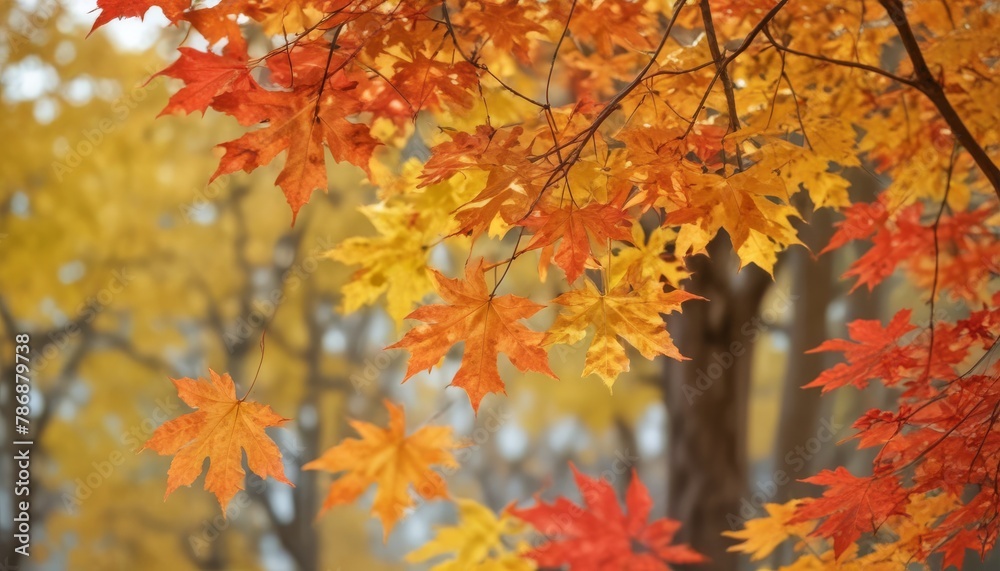 autumn season and end year activity with red and yellow maple leaves with soft focus light and bokeh background autumn season and end year activity with red and yellow maple leaves with soft focus light and bokeh background