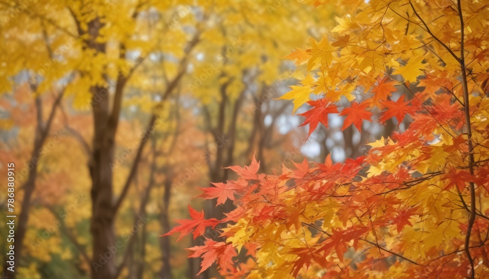 autumn season and end year activity with red and yellow maple leaves with soft focus light and bokeh background autumn season and end year activity with red and yellow maple leaves with soft focus light and bokeh background