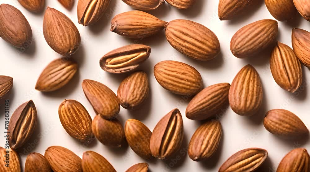 Intricate Close-Up of Almonds with Leaves, Isolated on a Crisp White Background Intricate Close-Up of Almonds with Leaves, Isolated on a Crisp White Background
