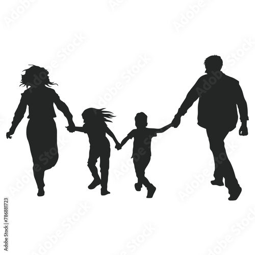 Family Silhouette Illustration