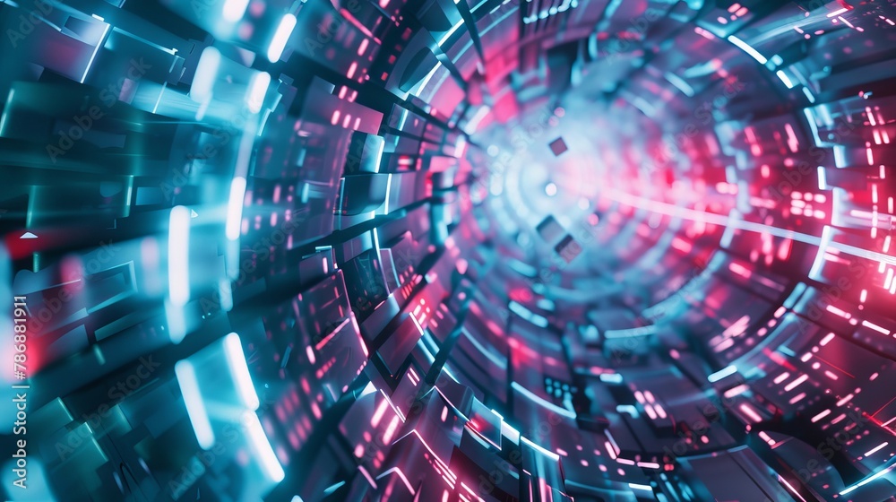 Fototapeta premium An abstract composition inspired by the atomic structure of sodium, Futuristic , Cyberpunk