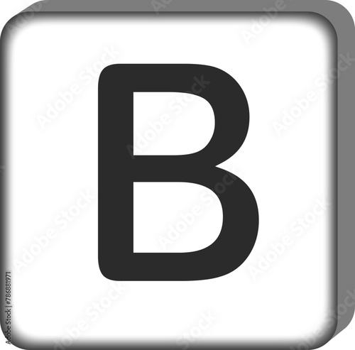 Square letter alphabet b