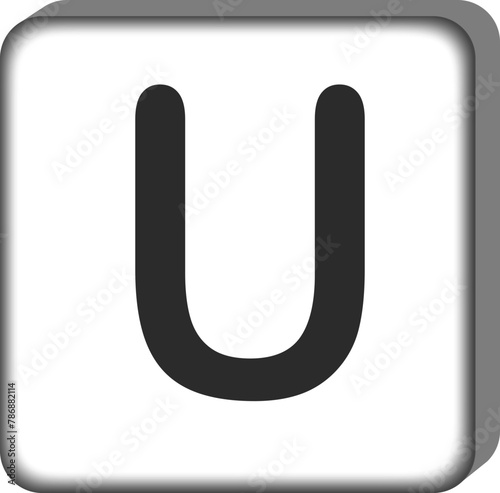 Square letter alphabet u