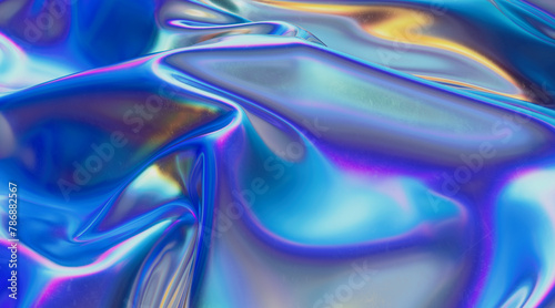 Holographic Metallic Fabric Abstract Background