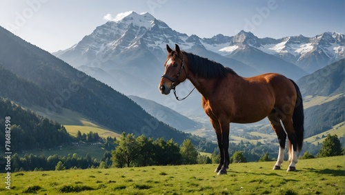 horse in the mountainsHorse-with-montain © Attaul
