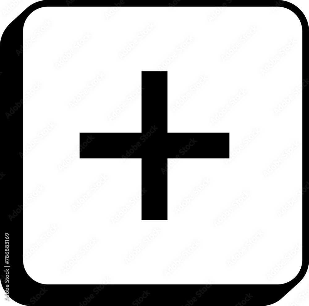 Square keycap letter plus sign Square keycap letter plus sign
