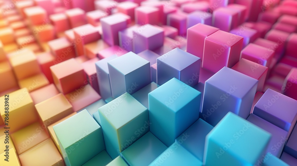 3D rainbow cube pattern background 3D rainbow cube pattern background